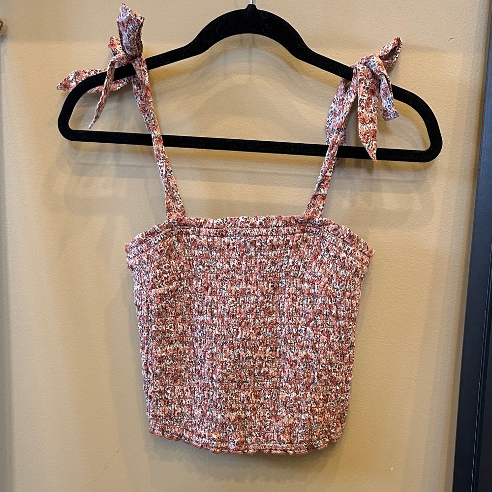 Abercrombie & Fitch Floral Smocked Crop Top A&F